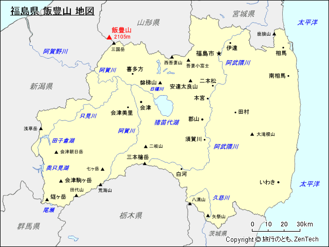 福島県 飯豊山 地図