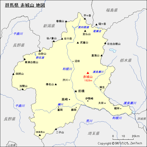 群馬県 赤城山 地図