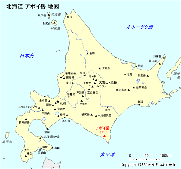 北海道 アポイ岳 地図
