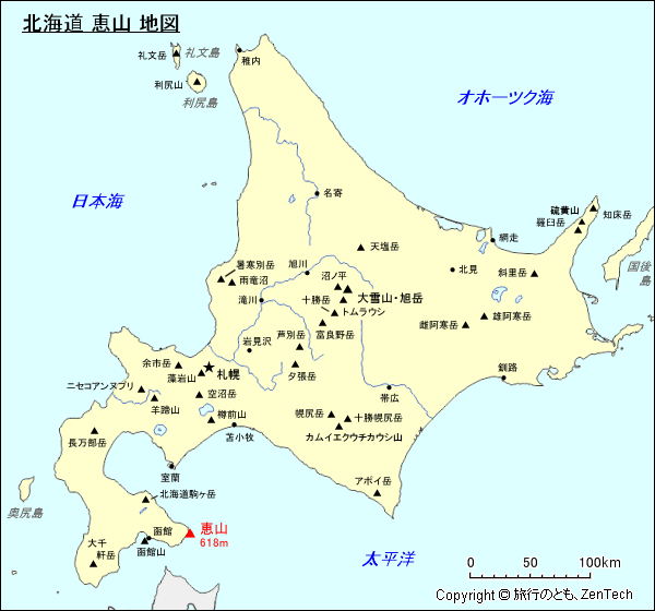 北海道 恵山 地図