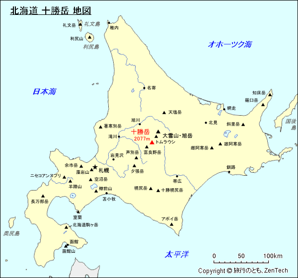 北海道 十勝岳 地図