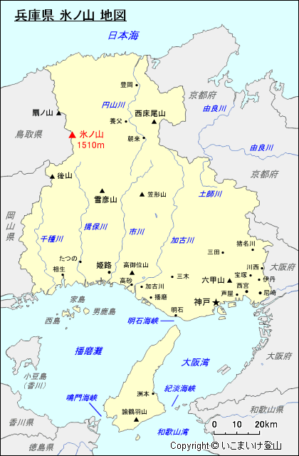 兵庫県 氷ノ山 地図