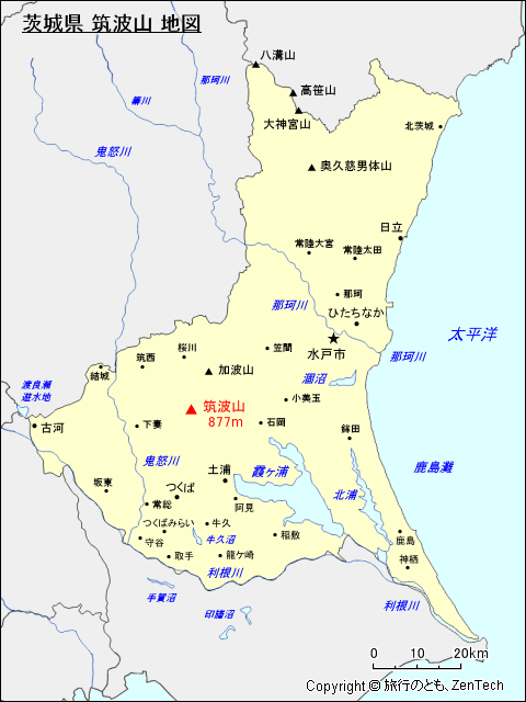 茨城県 筑波山 地図