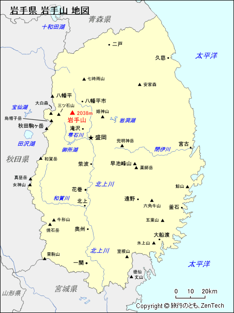 岩手県 岩手山 地図