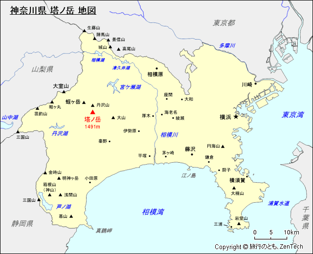 神奈川県 塔ノ岳 地図