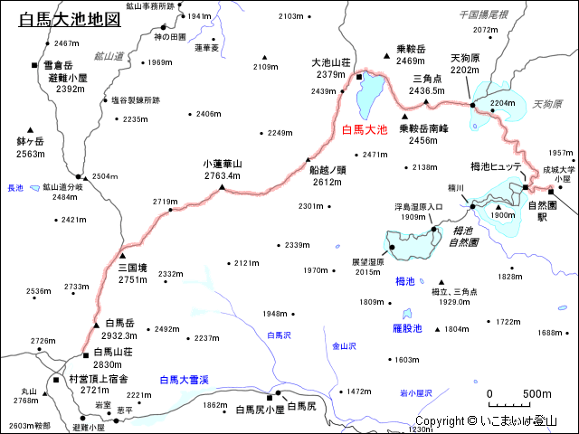 白馬大池地図