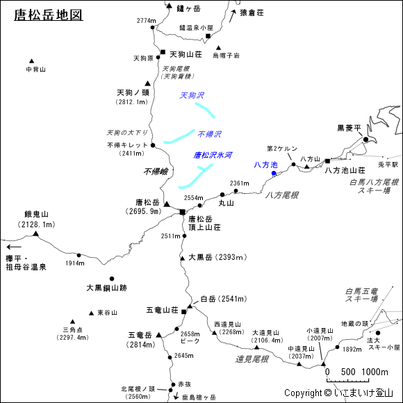唐松岳地図
