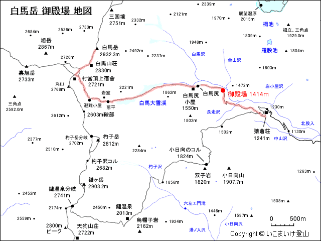 白馬岳 御殿場 地図