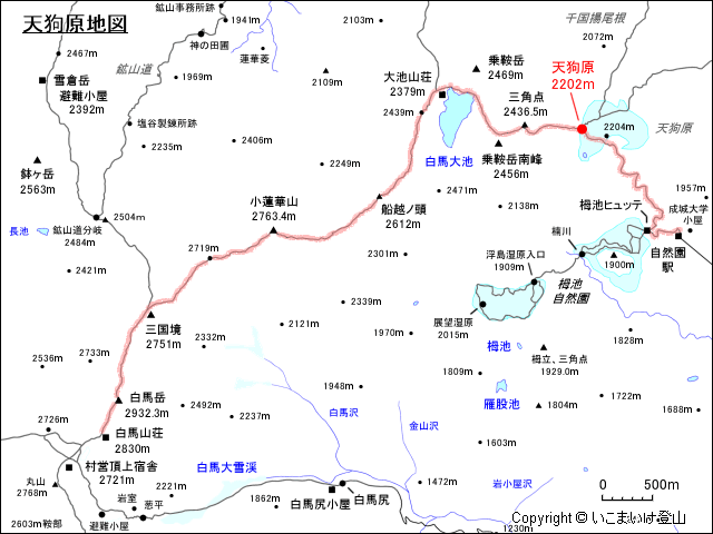 天狗原地図