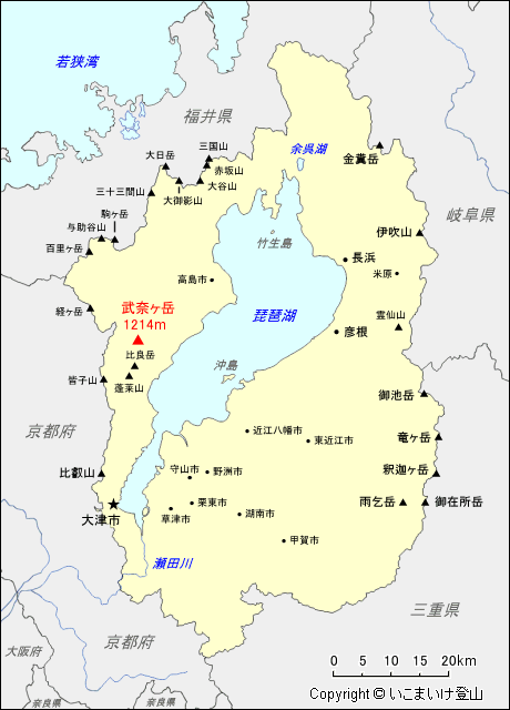 滋賀県 武奈ヶ岳 地図