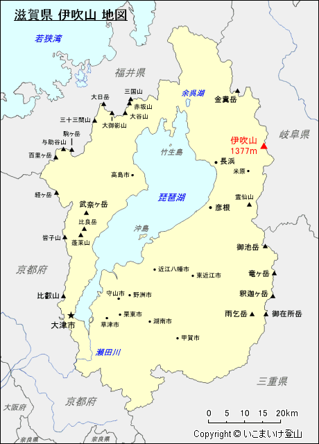 滋賀県 伊吹山 地図