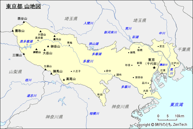 東京都 山地図