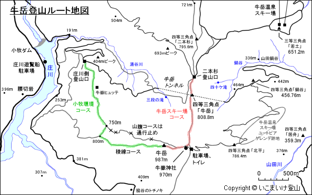 牛岳地図