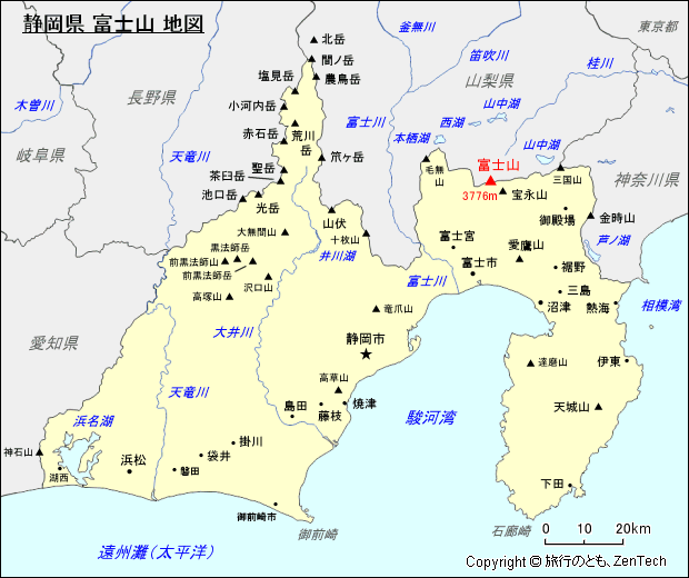 静岡県 富士山 地図