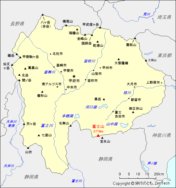山梨県 富士山 地図