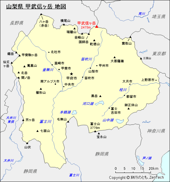 山梨県 甲武信ヶ岳 地図